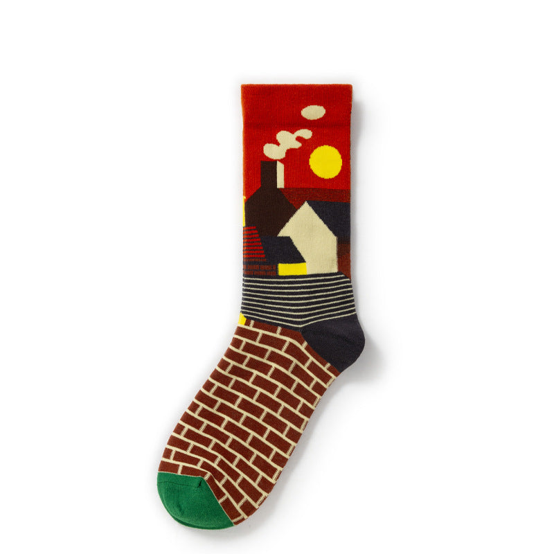 Gallery Edit Art-Inspired Combed Cotton Crew Socks