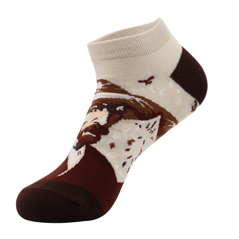 Men’s Whimsical Fruit Boat Socks – Lightweight Moisture-Absorbing Low-Cut Socks