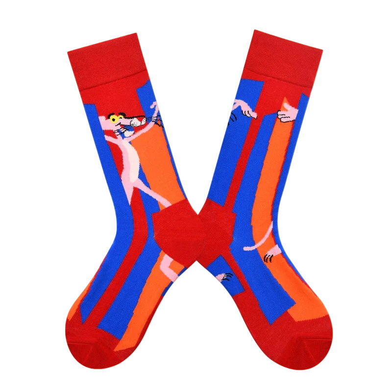 Women’s Nordic Cartoon Wildlife Long Socks – Cute Multicolor Geometric Socks