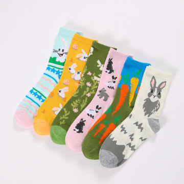 Women’s Rabbit Carrot Crew Socks – Funny Cartoon Novelty Socks