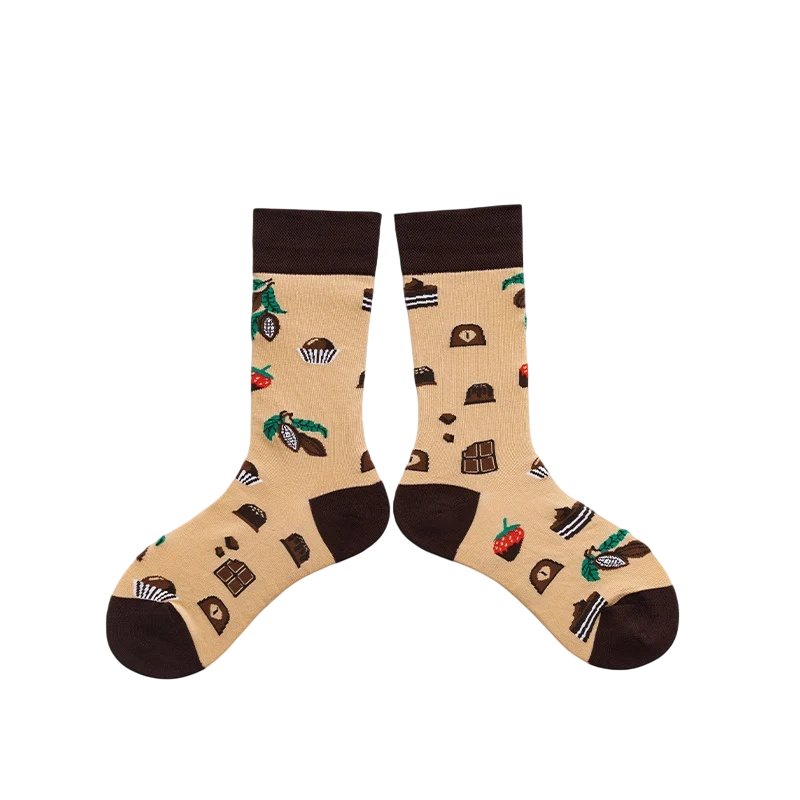 Unisex Playful Doodle Mid-Calf Socks – Casual Couple Streetwear Socks