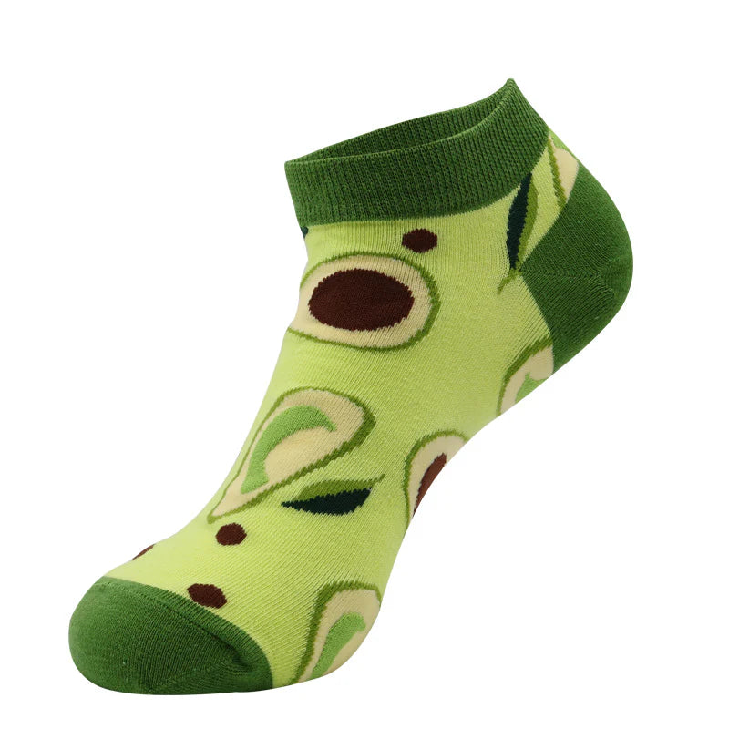 Unisex Summer Pattern Boat Socks – Thin Cotton Casual No-Show Socks