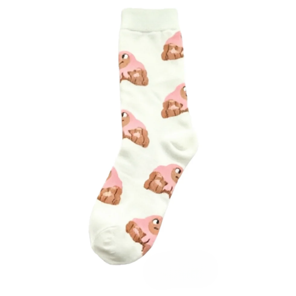 Women’s Cartoon Animal Long Crew Socks – Casual Cotton Athletic Socks