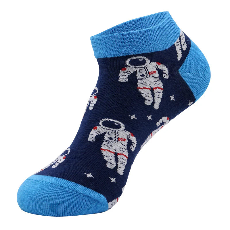 Men’s Fruit Illustration No-Show Socks – Thin Casual Summer Boat Socks