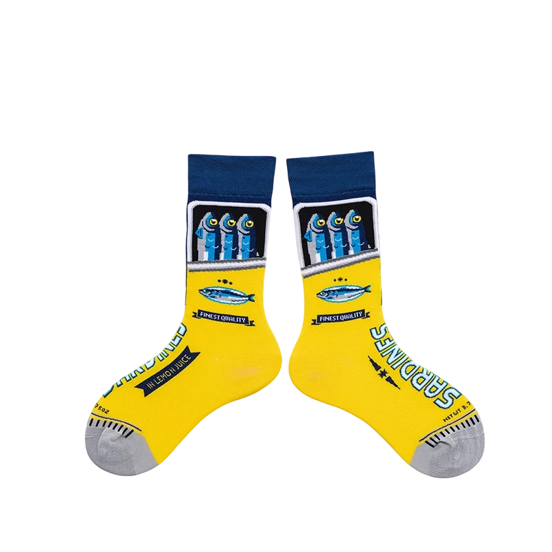 Unisex Illustrated Pop Crew Socks – Colorful Autumn Winter Matching Socks