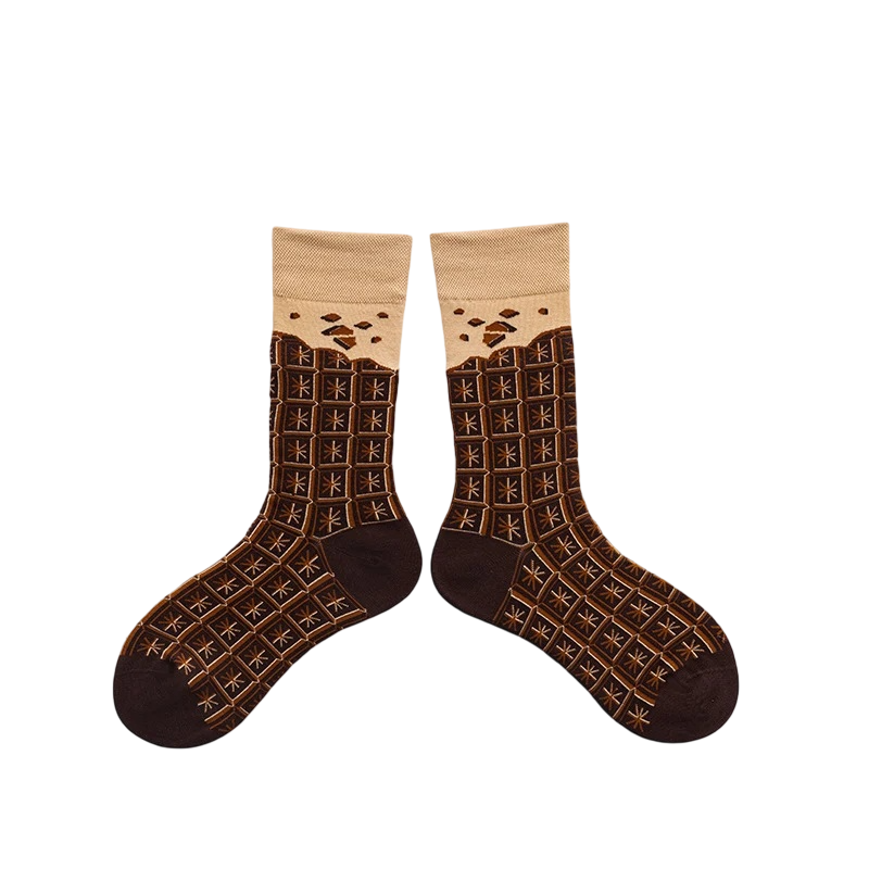 Unisex Cartoon Patchwork Crew Socks – Creative Fall Winter Matching Socks