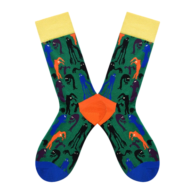 Women’s Scandinavian Animal Art Tube Socks – Cute Vibrant Patterned Long Socks