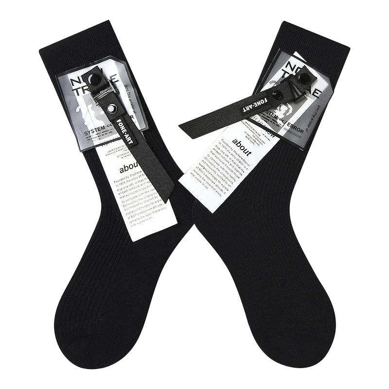Women’s Safety-Pin Embellished Crew Socks – Alternative Street Style Socks