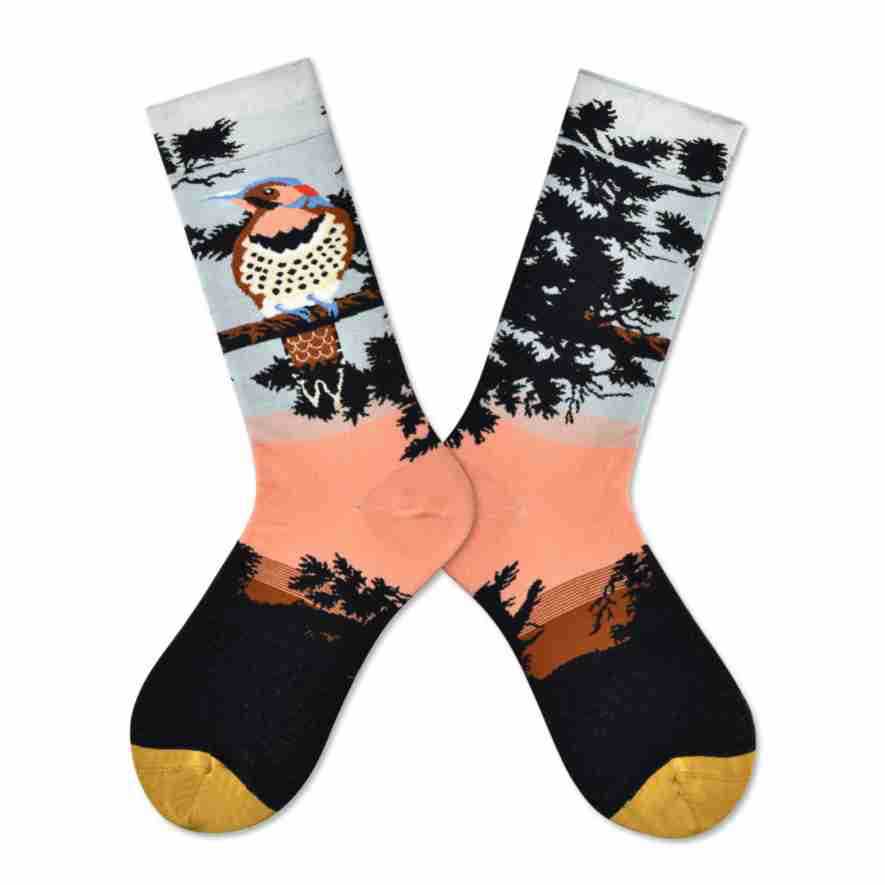 Women’s Antique Fauna High-Crew Socks – Romantic French-Inspired Art Socks