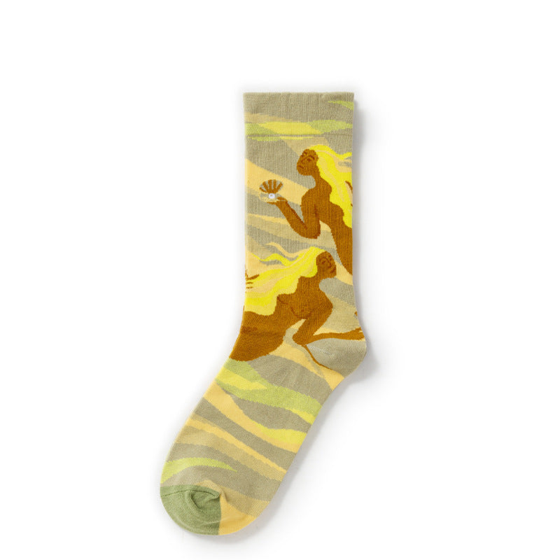 Gallery Edit Art-Inspired Combed Cotton Crew Socks