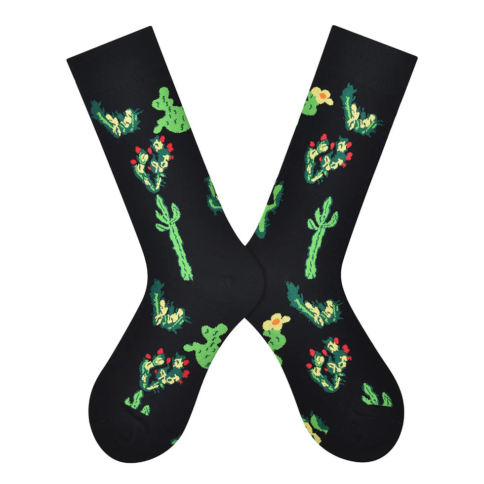 Women’s Dopamine Color Crew Socks – Playful Happy Letter Casual Socks
