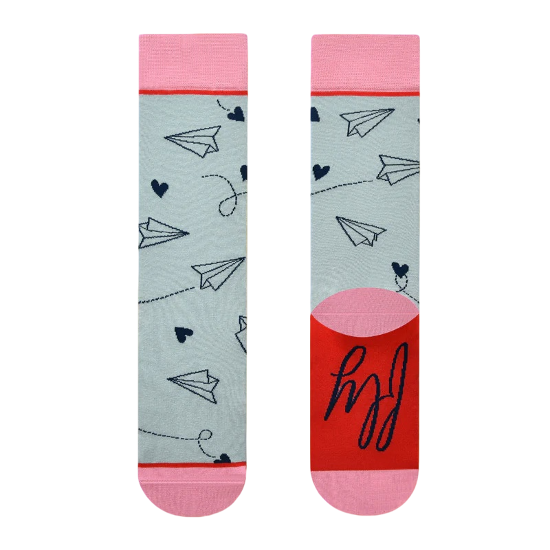 Women’s Quirky Illustration Long Crew Socks – Casual Cotton-Blend Art Socks