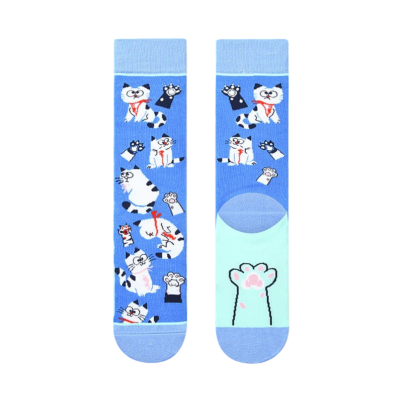 Women’s Playful Animal Figure Long Socks – Casual Cotton-Blend Fall Winter Socks