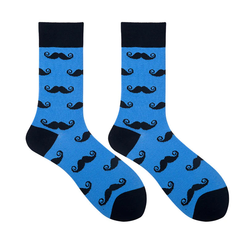 Men’s Whiskered Shark Mid-Calf Socks – Playful Novelty Everyday Socks