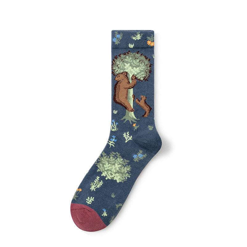 Gallery Edit Art-Inspired Combed Cotton Crew Socks
