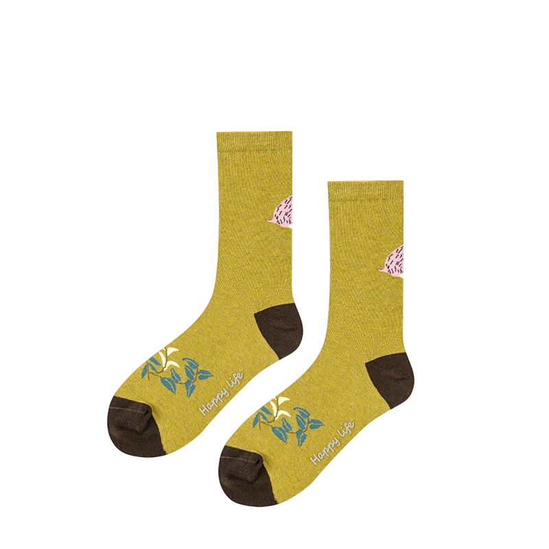Women’s Painted Pet Portrait Crew Socks – Refined Japanese-Style Fashion Socks