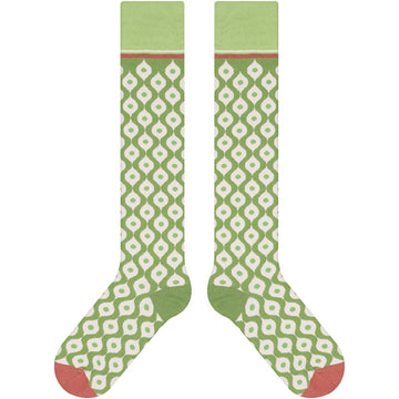Women’s Heritage Check Knee-High Socks – Vintage Chinese-Inspired Calf Socks