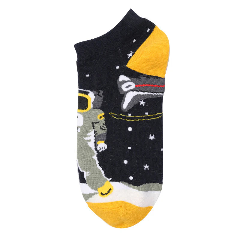 Unisex Summer Fruit Pattern Boat Socks – Thin Low Cut Cotton Socks
