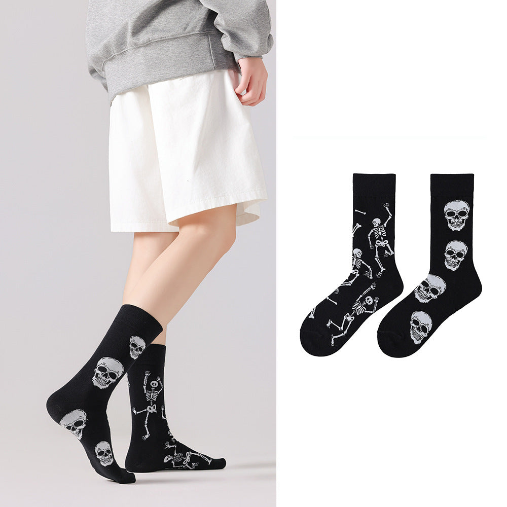 Odd Pair Stories Jacquard Crew Socks
