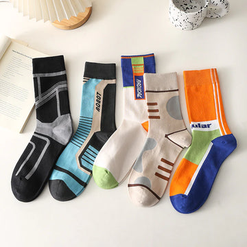 Women’s Mini Motif Embroidered Crew Socks – Cute Casual Cotton Socks