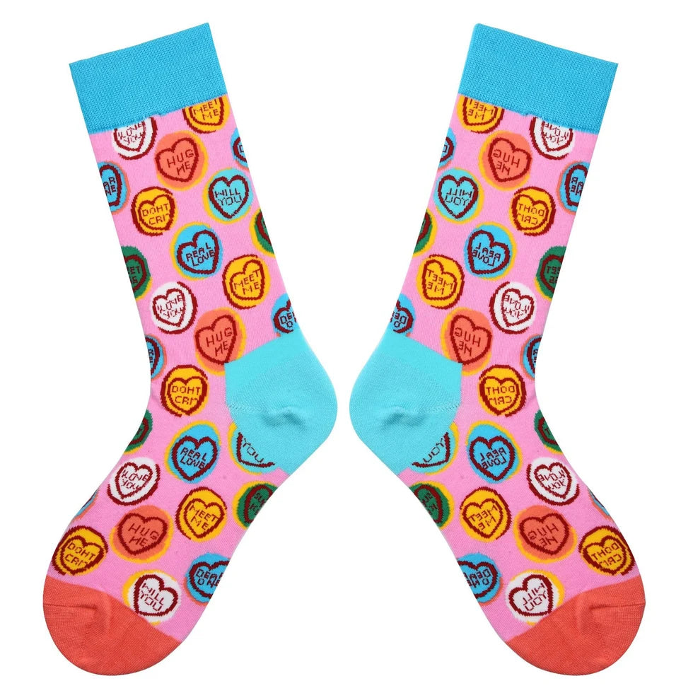 Women’s Quirky Mascot Jacquard Crew Socks – Moisture-Absorbing Cotton-Blend Socks