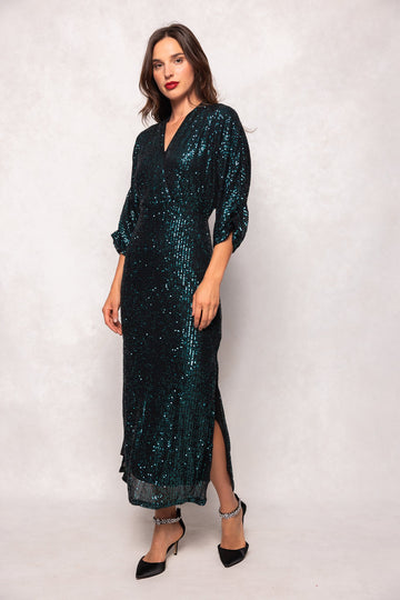 Orion Dress in Green Sequin