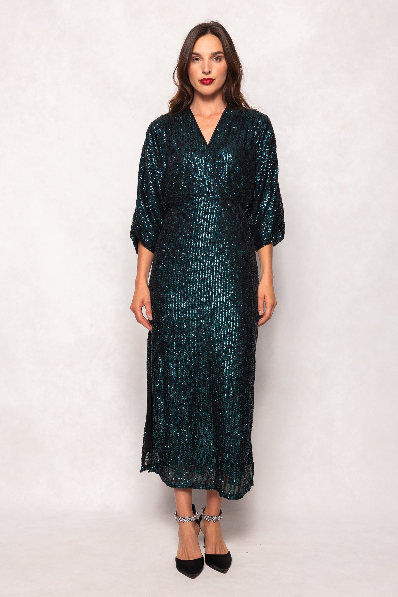 Orion Dress in Green Sequin