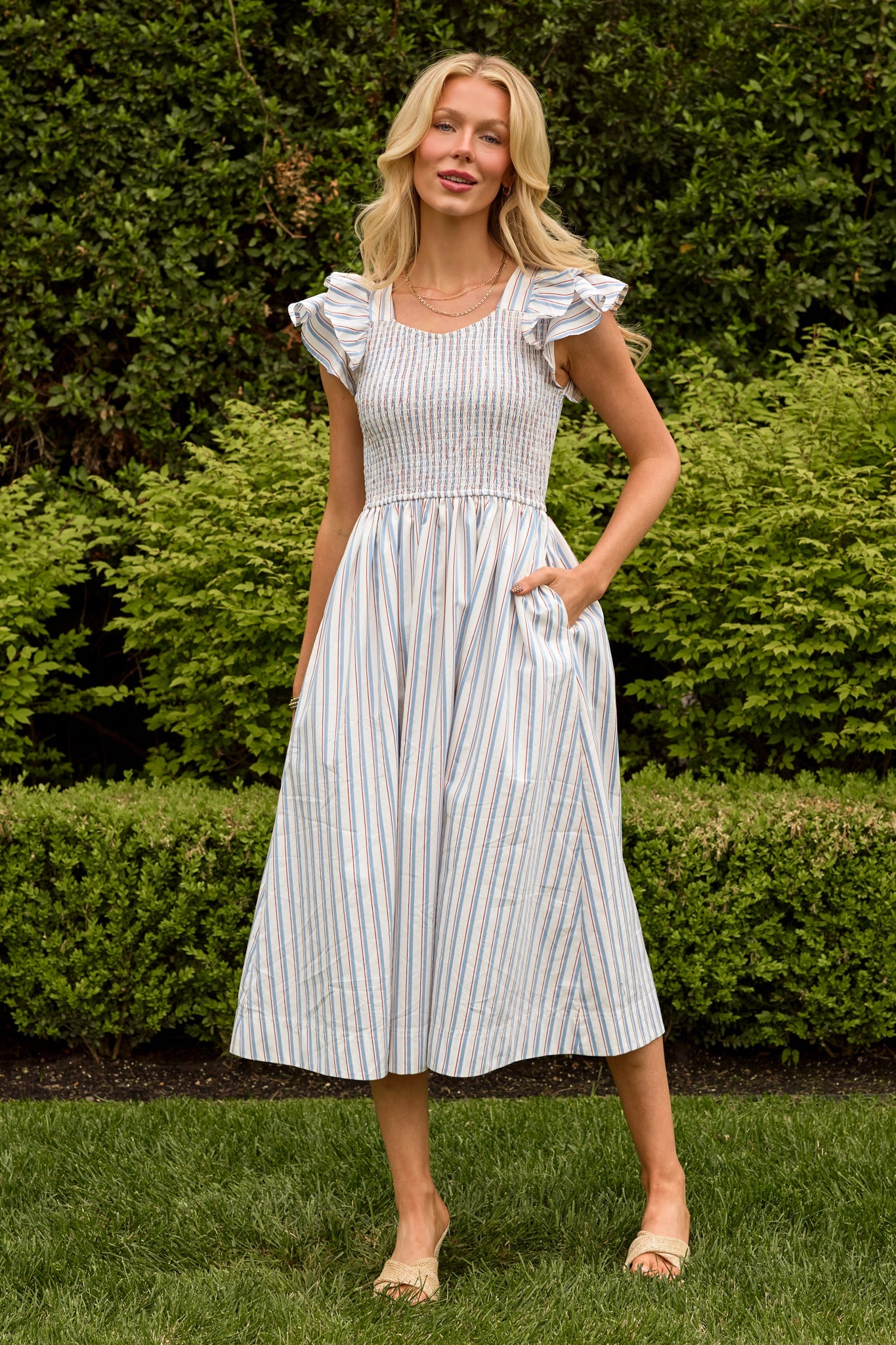 Hattie Dress in Heritage Stripe