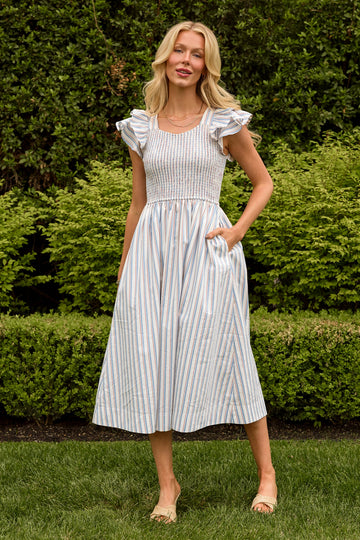 Hattie Dress in Heritage Stripe