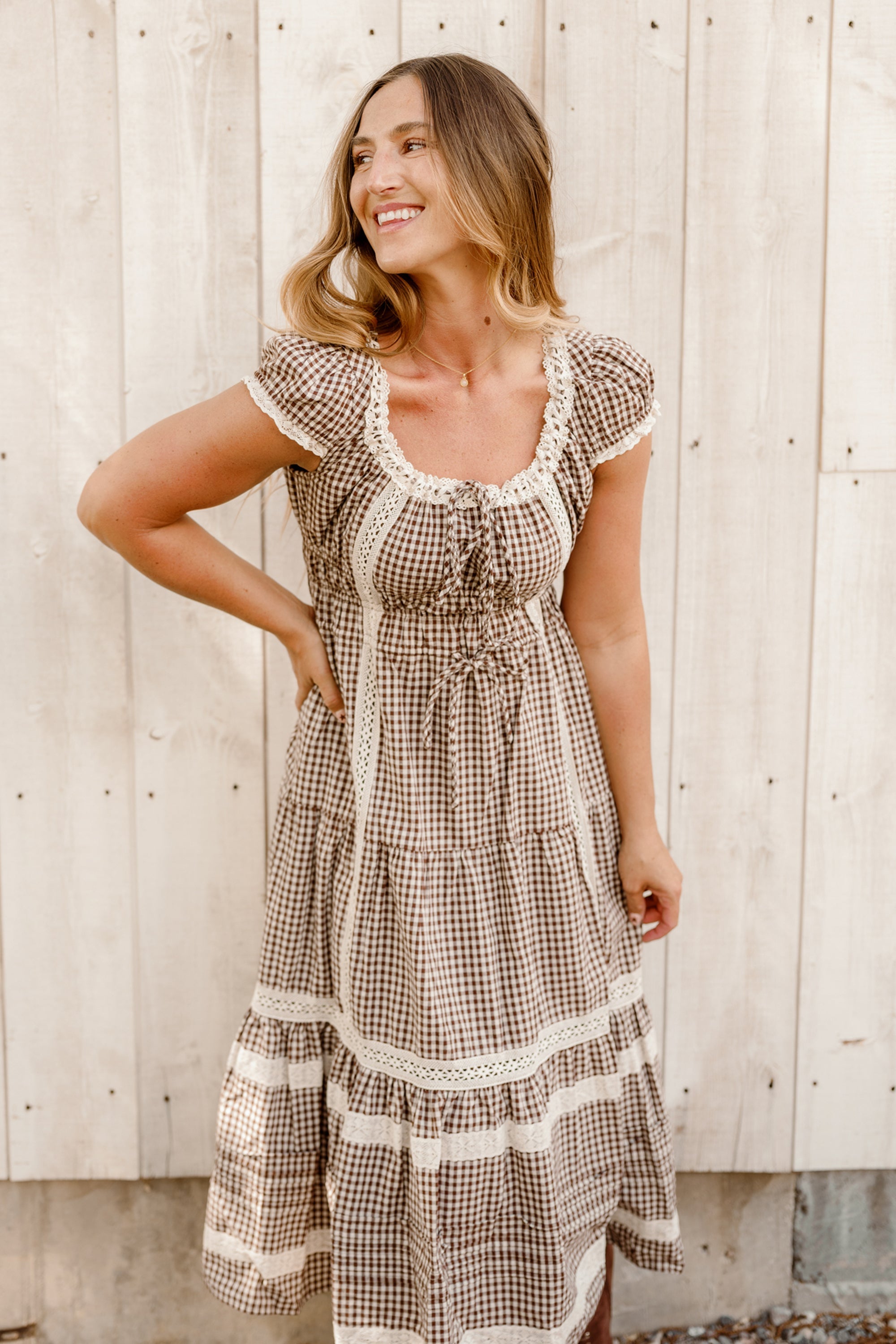 Palermo Dress in Hickory Gingham