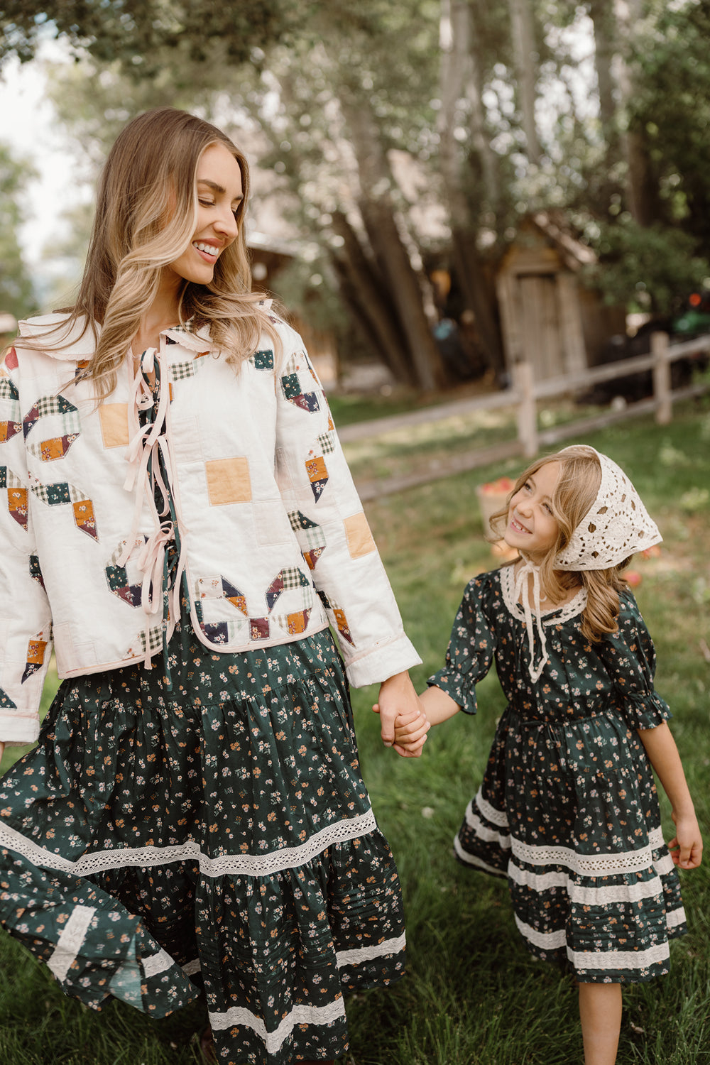 Palermo 3/4 Sleeves Dress in Evergreen Lovelorn Ditsy