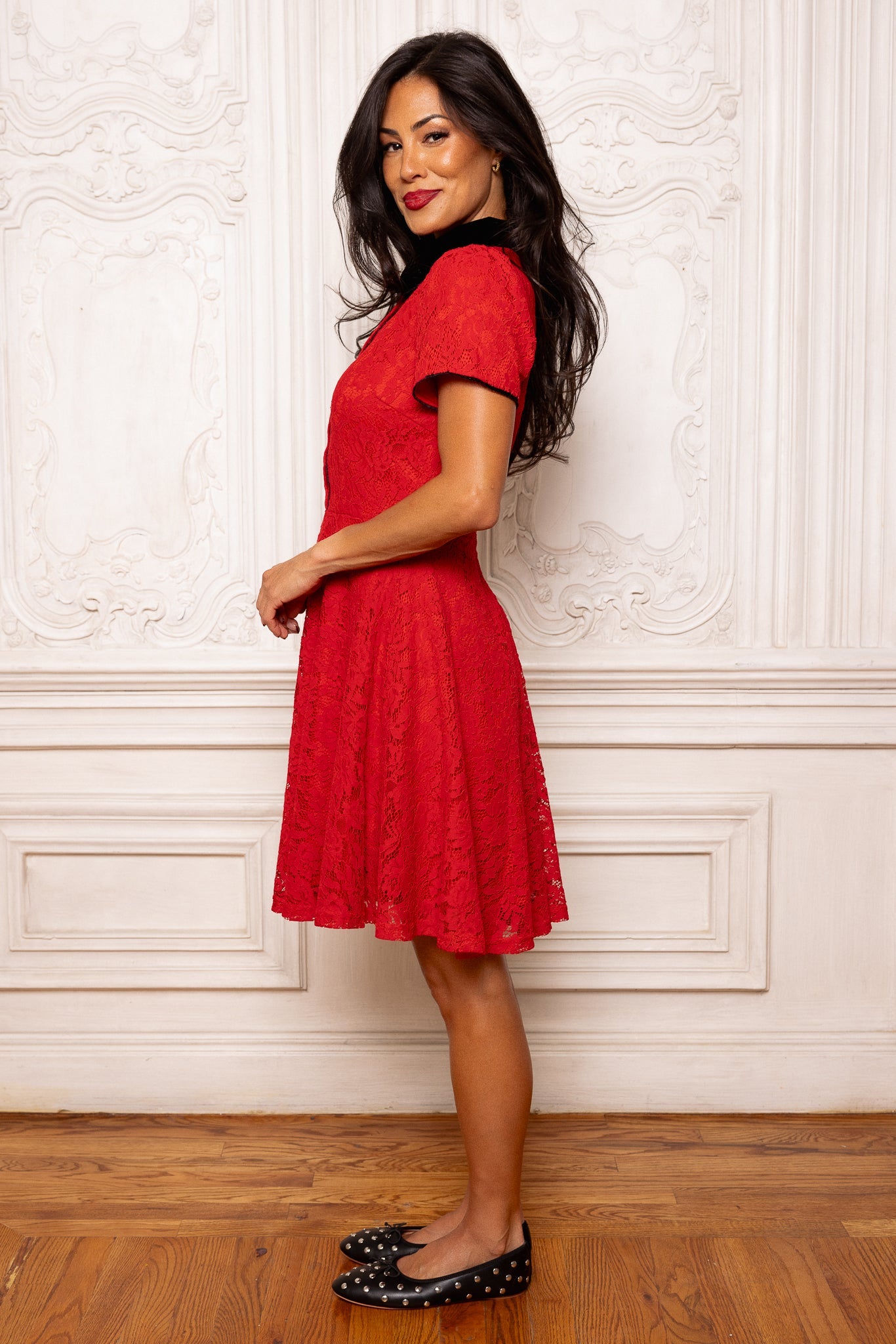 Penny Dress in Red Lace