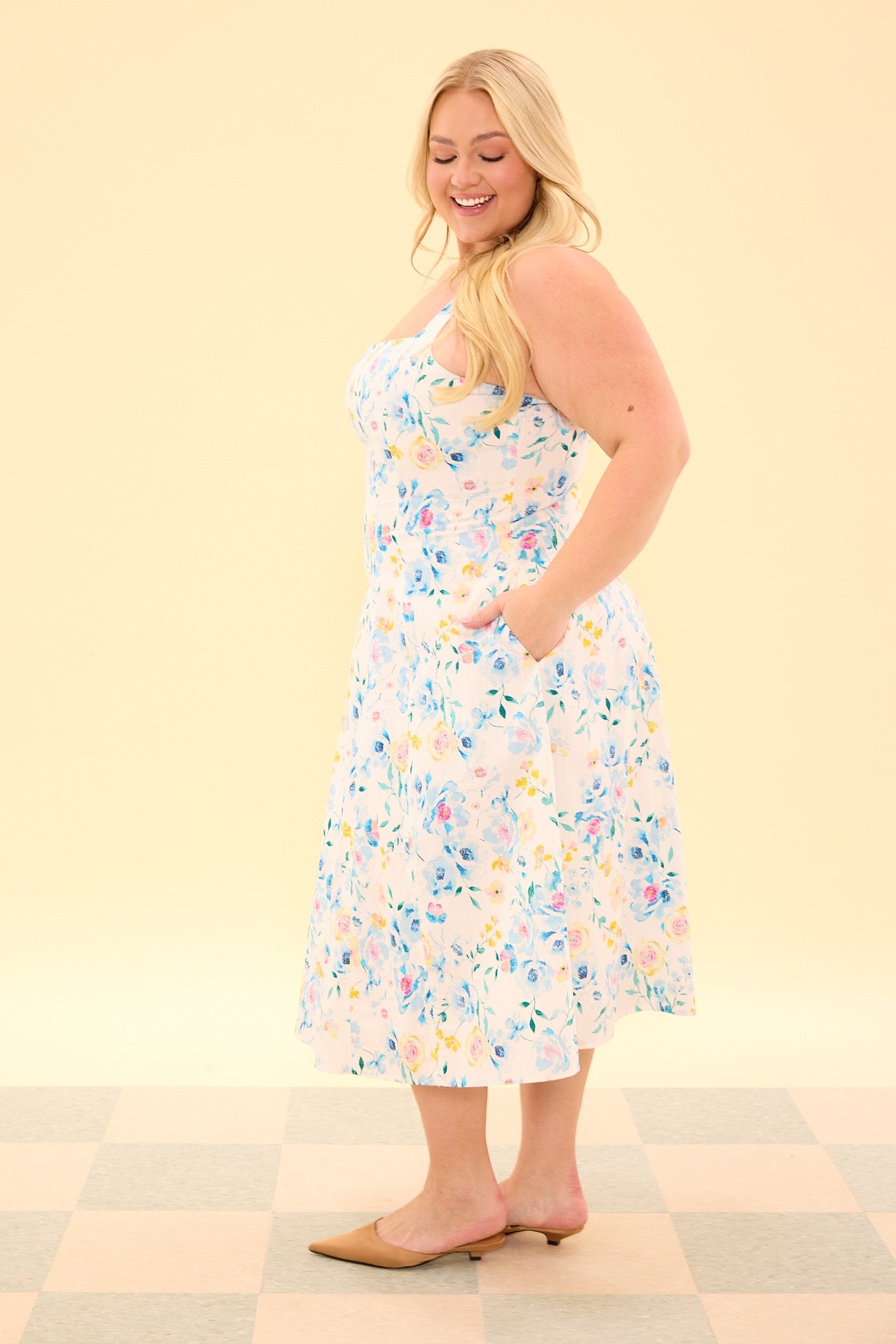 Petal Dress in Blue Bouquet