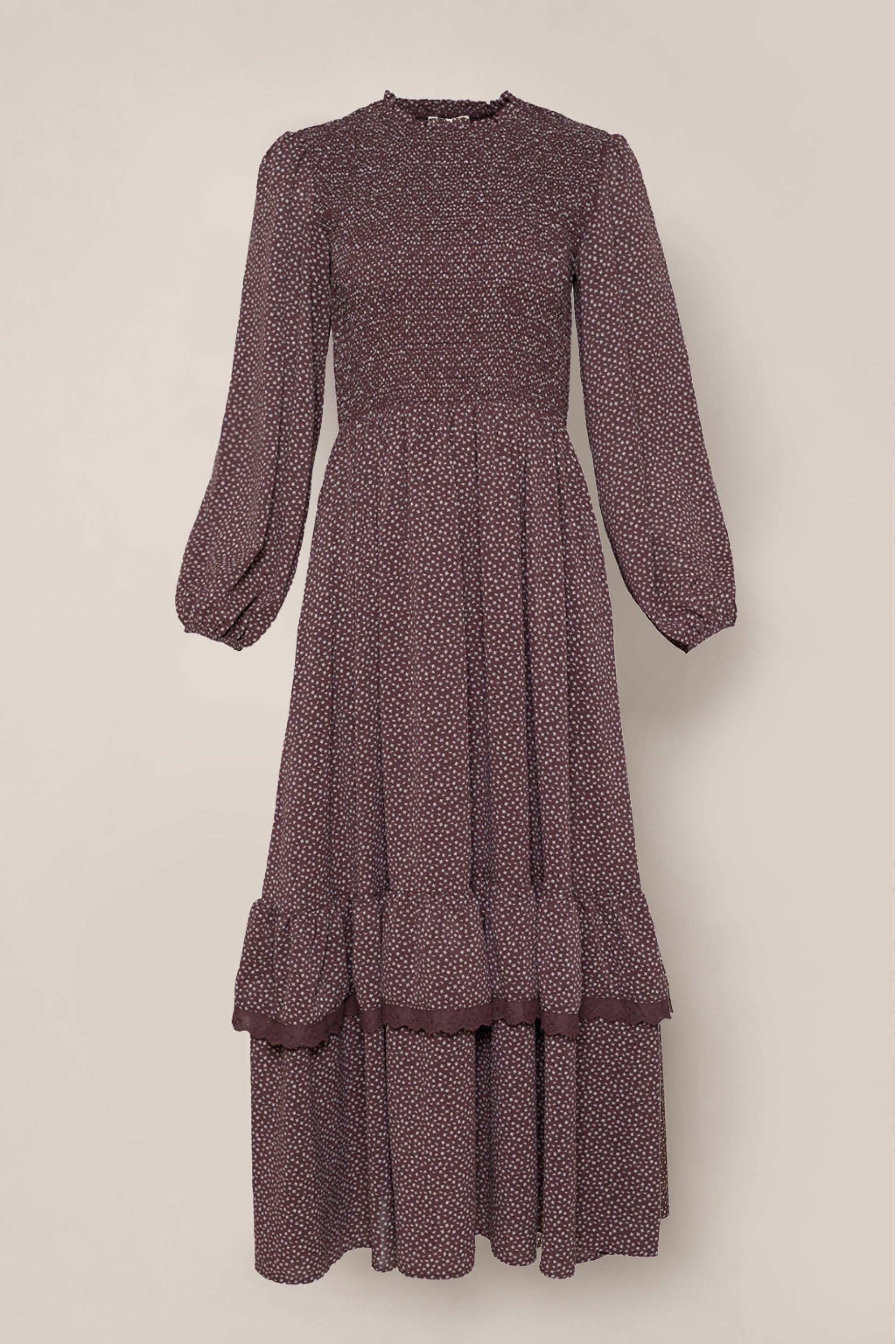Presley Dress in Mahogany Ditsy