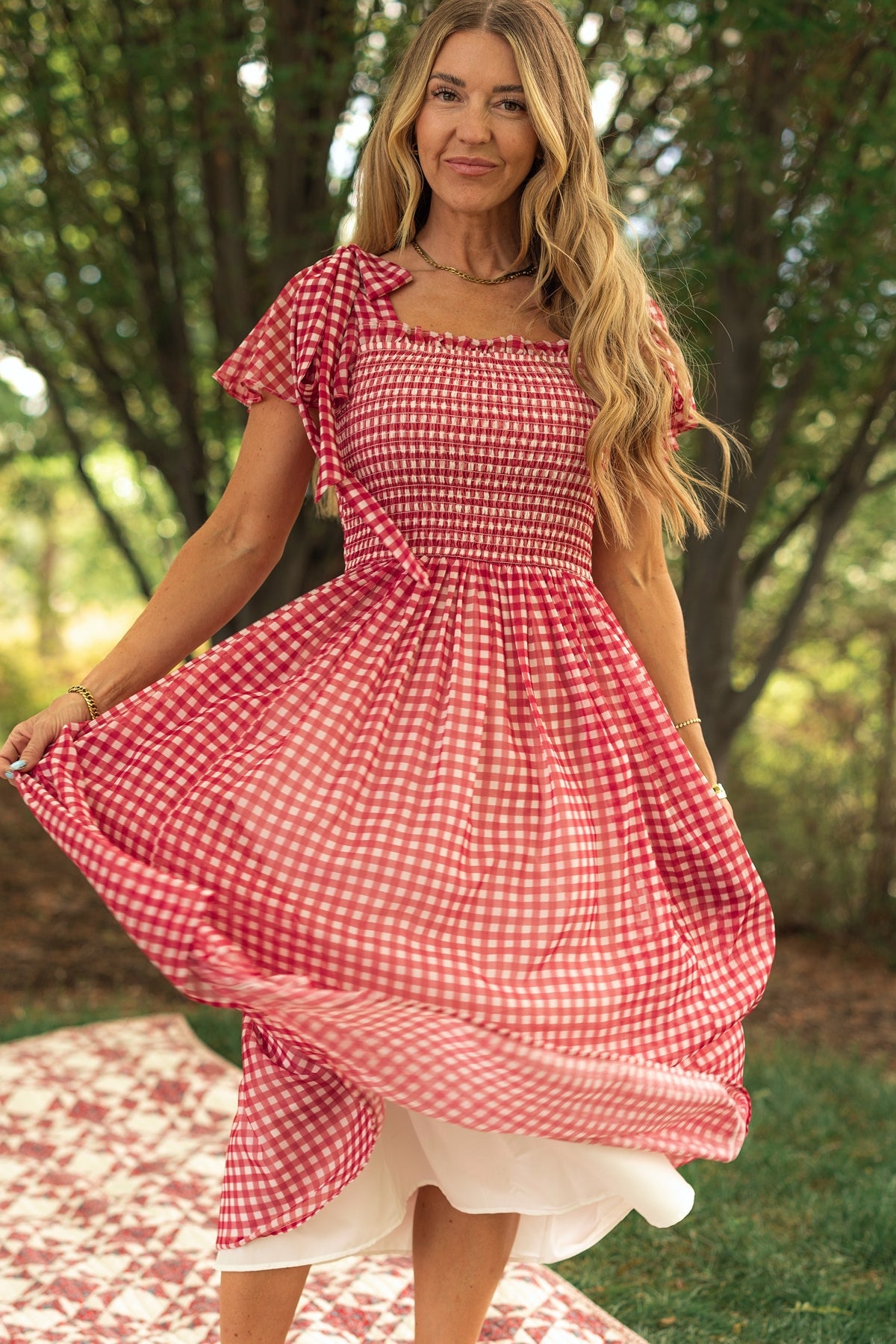 Rayna Dress in Red Gingham