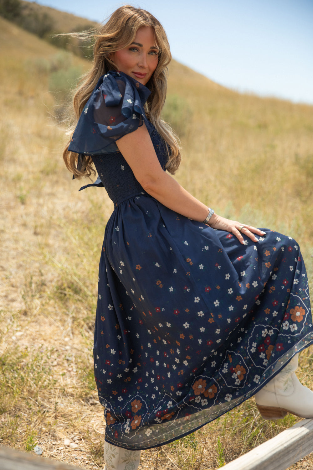 Rayna Dress in Midnight Cascading Floral