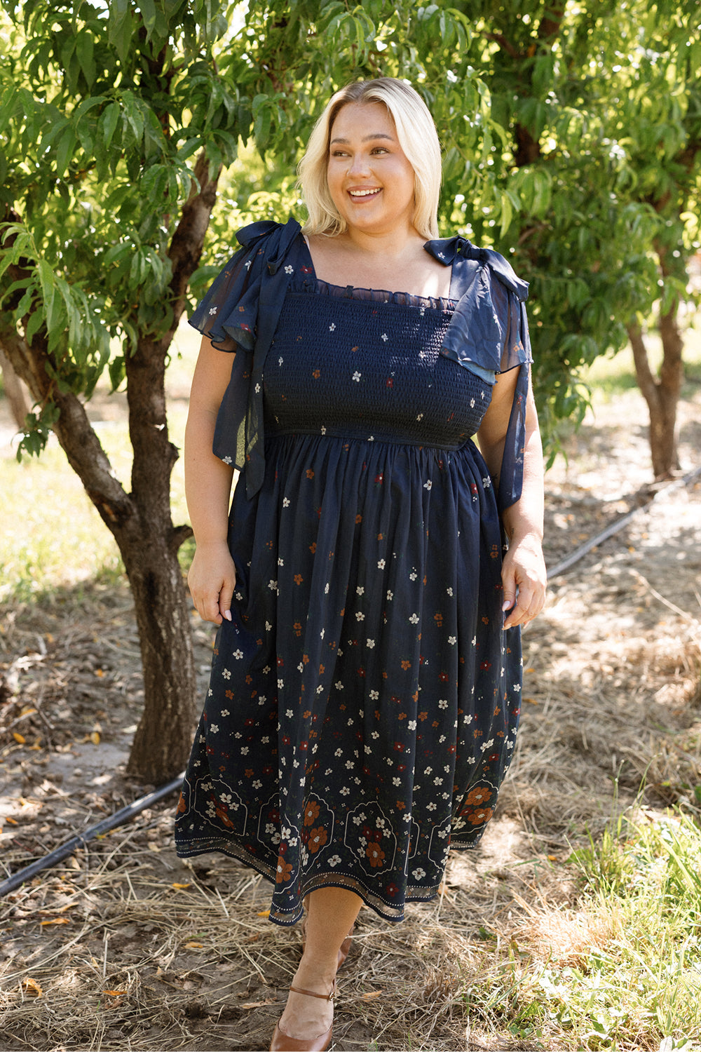 Rayna Dress in Midnight Cascading Floral