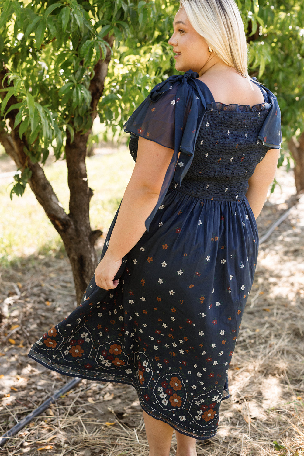 Rayna Dress in Midnight Cascading Floral