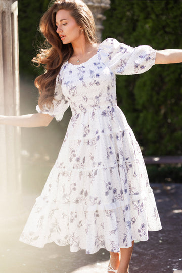 Roselyn Dress in Blue Enchanted Floral