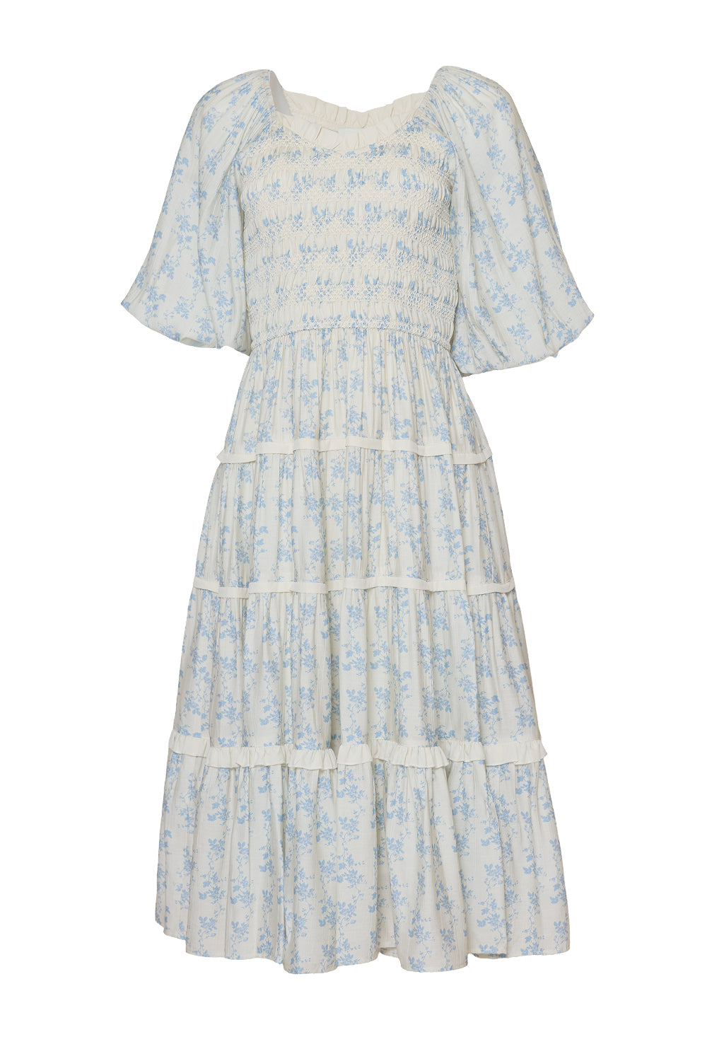 Roselyn Dress in Ivory Porcelain Fleur