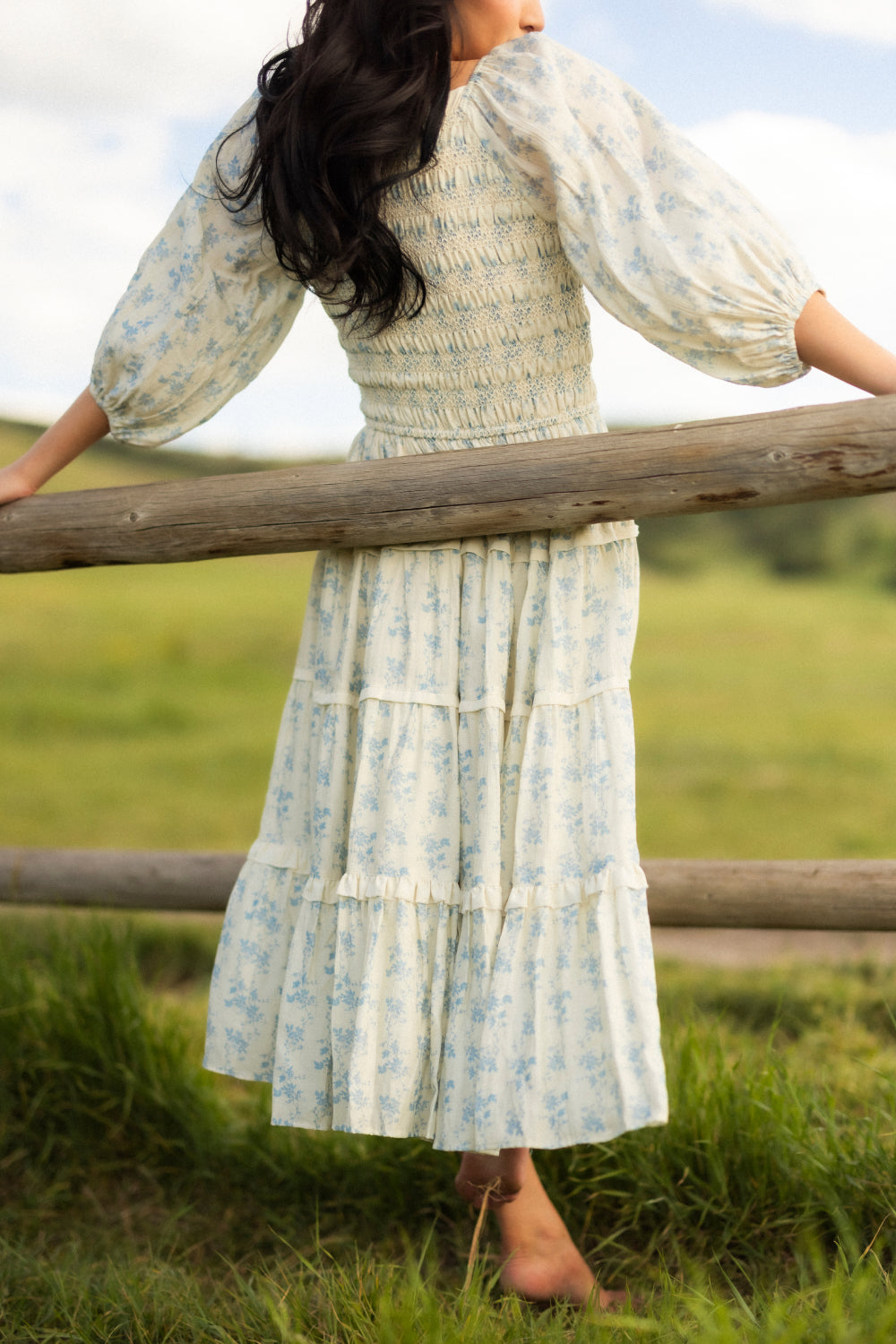 Roselyn Dress in Ivory Porcelain Fleur