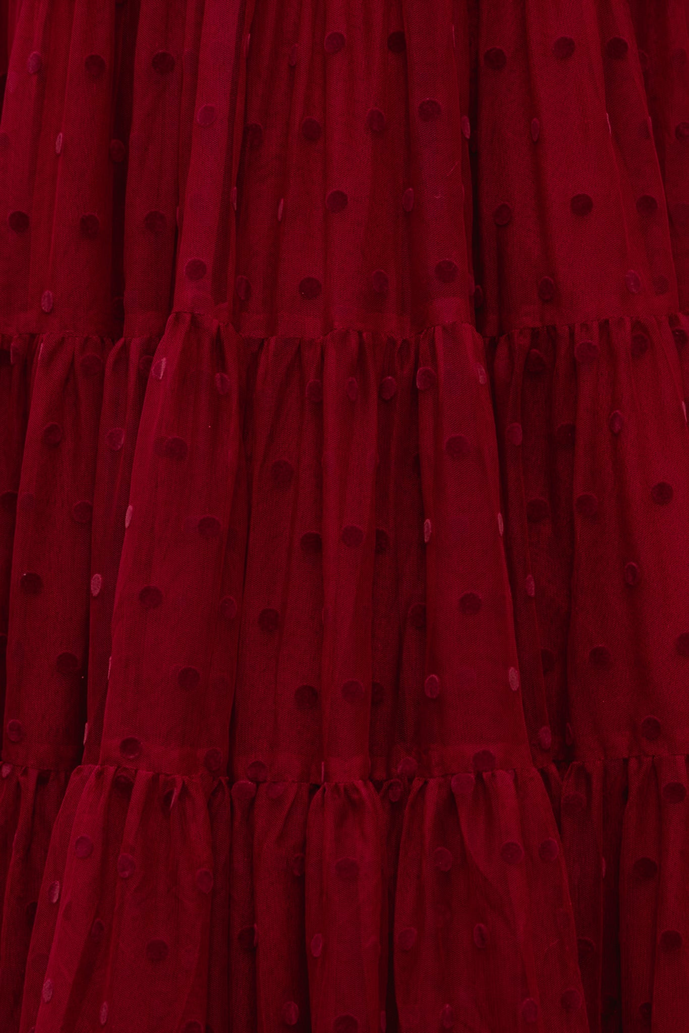 Solange Dress in Burgundy Tulle