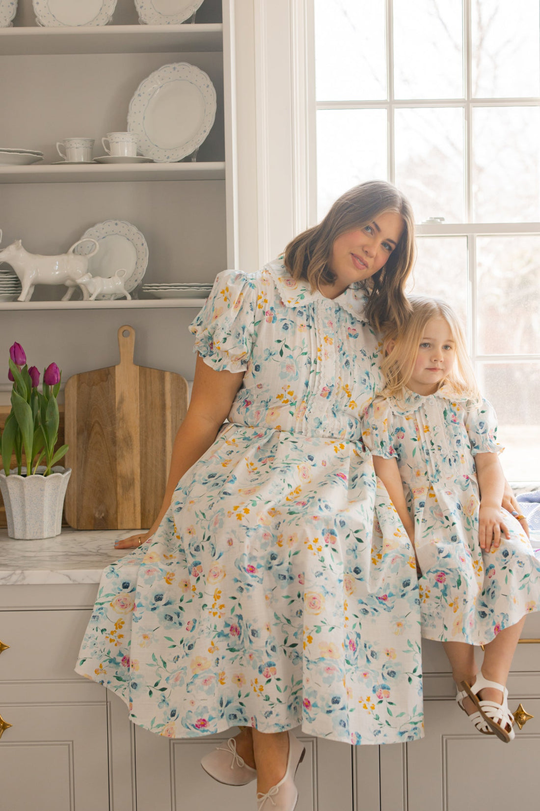 Sophia Dress in Blue Bouquet