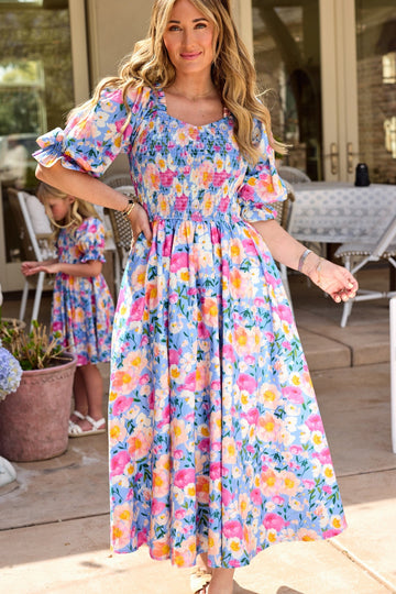 Teagan Dress in Delia Blue