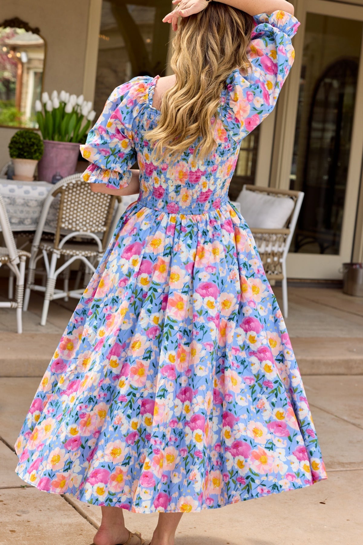 Teagan Dress in Delia Blue