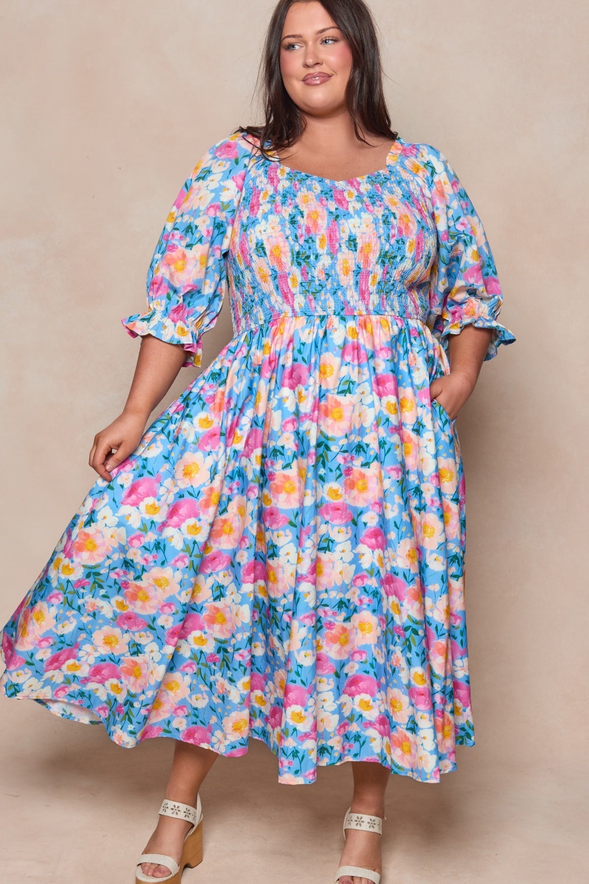 Teagan Dress in Delia Blue