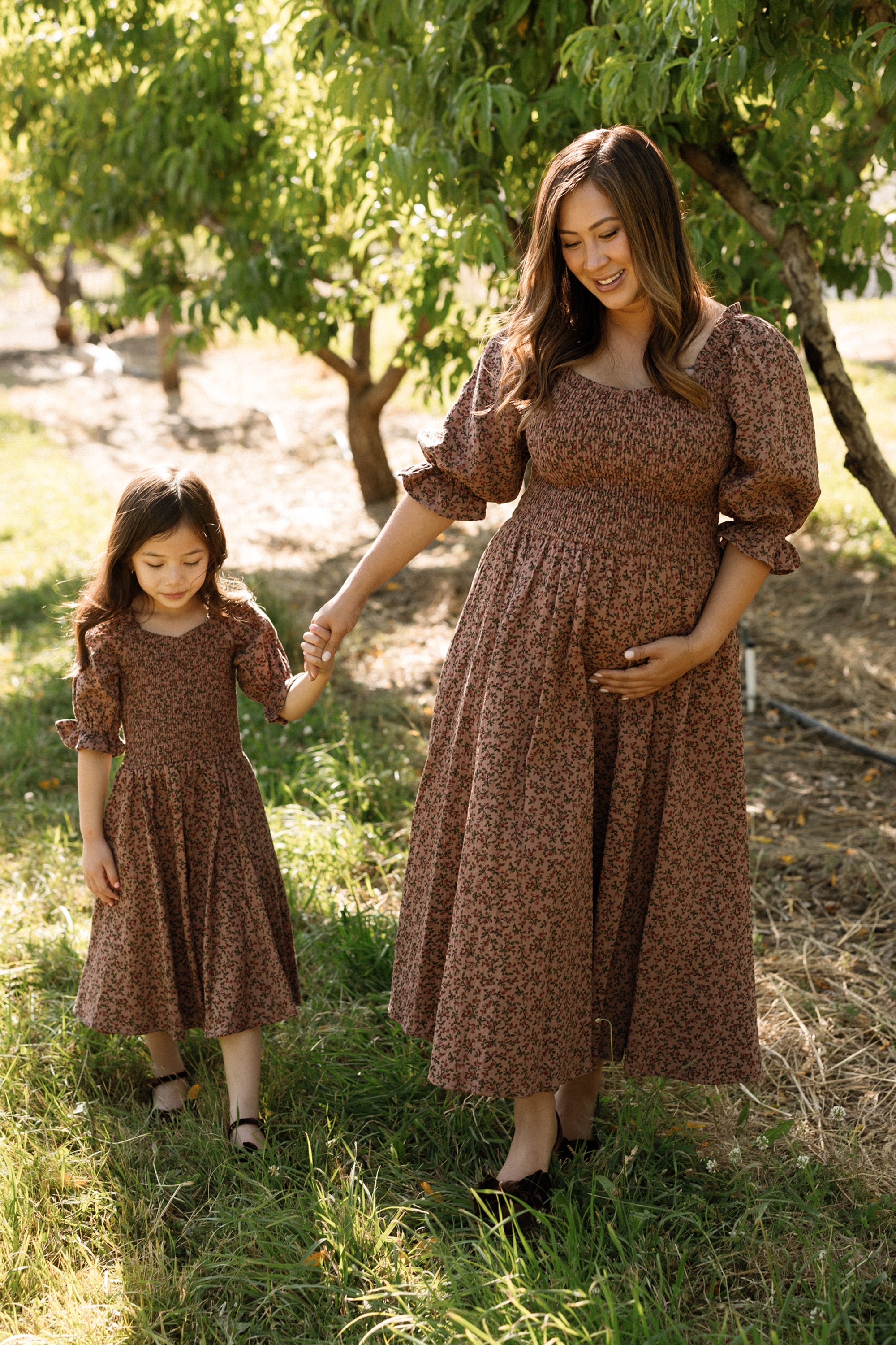 Teagan Dress in Mauve Woodland Floral