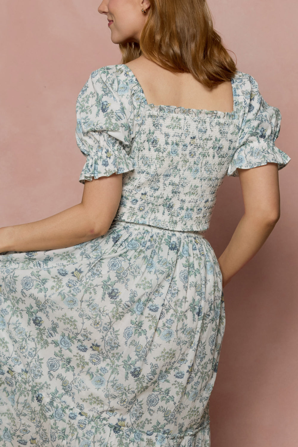 Valencia Dress in Ivory Climbing Vine Bloom