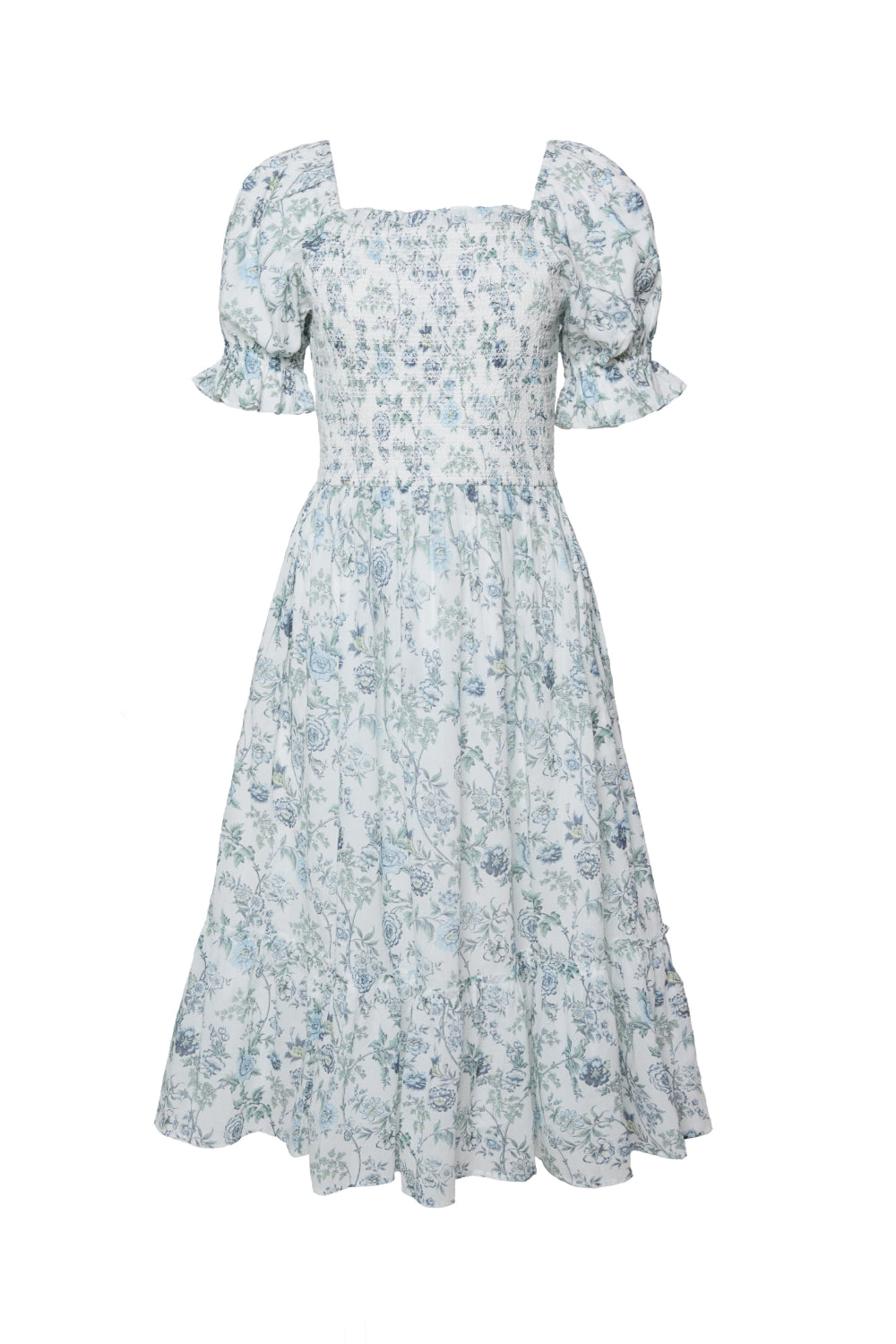 Valencia Dress in Ivory Climbing Vine Bloom
