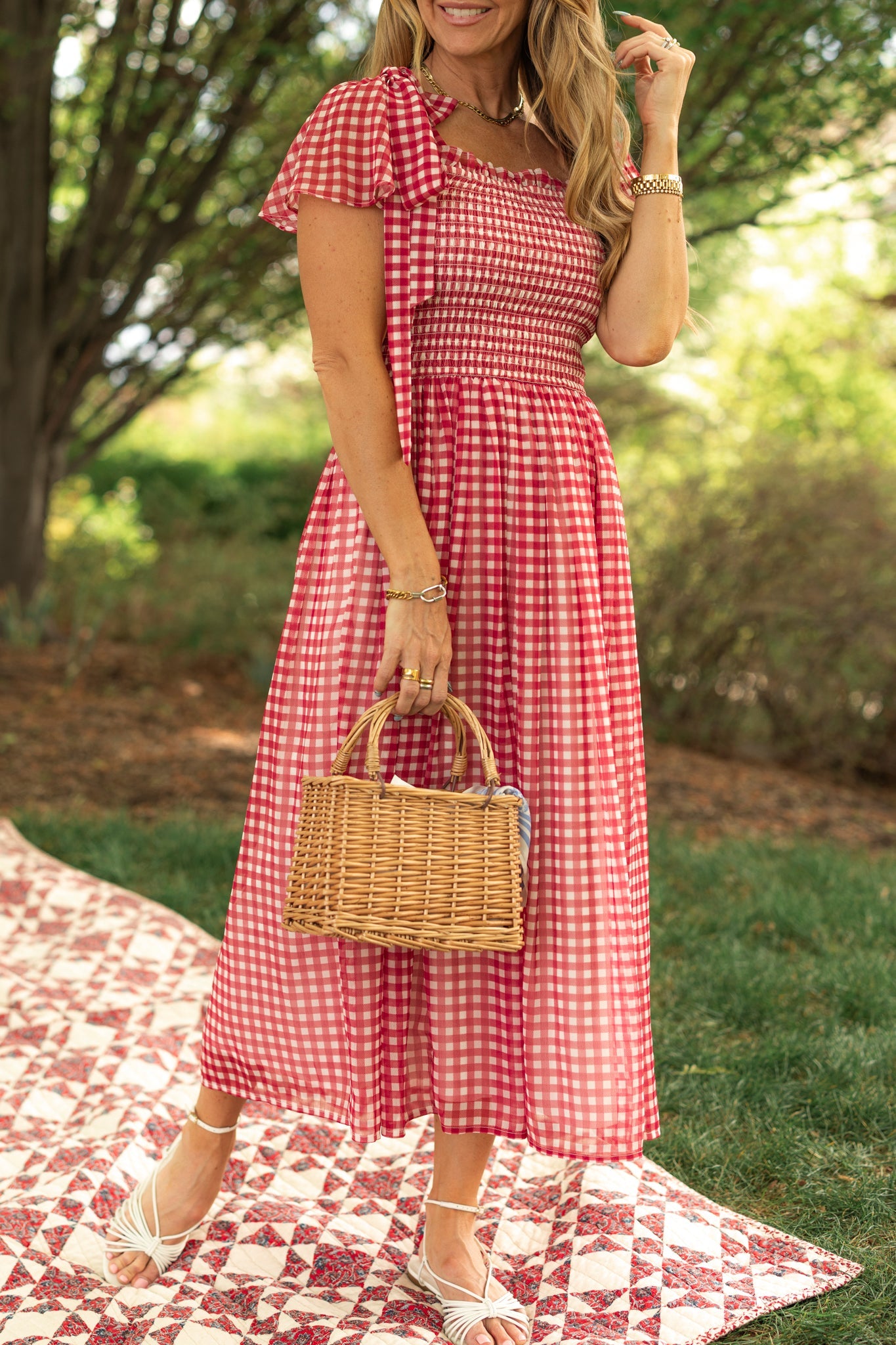 Rayna Dress in Red Gingham